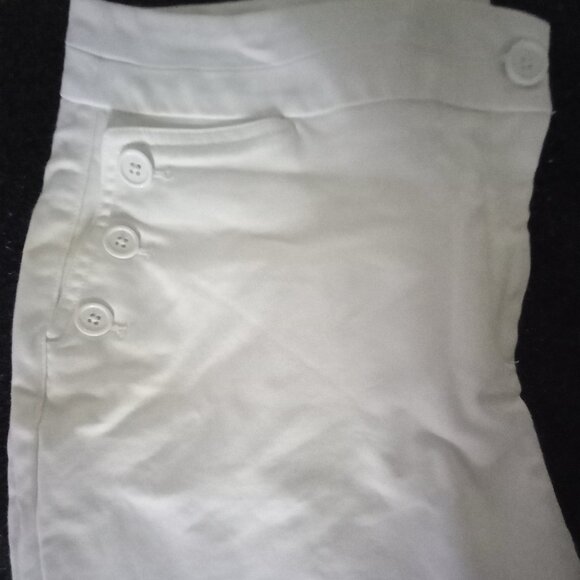 NWOT NEVER WORN ANNE KLIEN BUTTON SIDES WHITE PANTS SZ 12 STRETCH - Picture 1 of 10